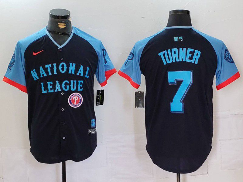 Men Philadelphia Phillies #7 Turner Blue All star 2024 Nike MLB Jersey style 6->youth mlb jersey->Youth Jersey